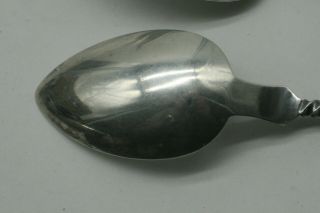 6 Antique Silver Spoons Twist Handle Duhme No.  1 Pattern 8