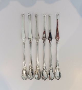 6 lobster forks Christofle France Marly 1970 ties silver plated 2