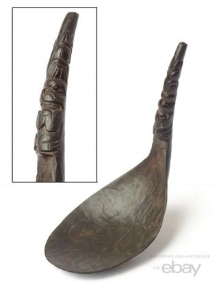 19th C.  Antique Northwest Coast Native American Indian Tlingit Horn Spoon Nwc