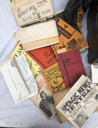 Vintage Magicians Magic Box of Tricks Books Notes Ephemera 4