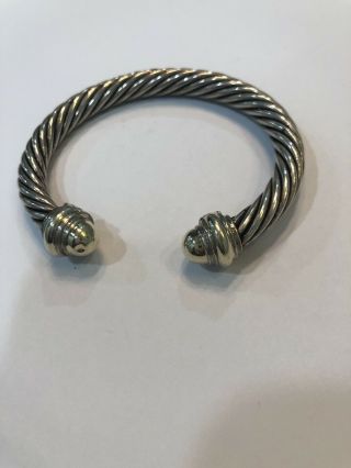 Antique,  Vintage Sterling Silver 925 Bracelet Cuff With Gold Balls