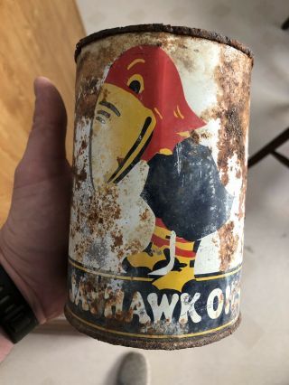 Very Rare Vintage Jayhawk Oil Quart Can 1qt.  Kent Oil Salina Kansas Petroliana