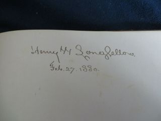 ANTIQUE AUTOGRAPH BOOK inc HENRY LONGFELLOW,  KO K ' UN - HUA HARVARD1st CHINESE PROF 3