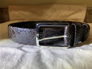 Zegna Mens Aligator Belt (one Piece) Very Rare Hand Made In Italy