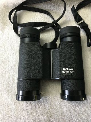 Vintage Nikon 9x30 6.  7 Binoculars W Case Lens Covers Strap
