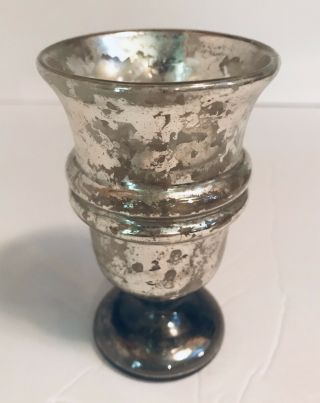 Antique 1800’s Victorian Hand Blown Silver Mercury Glass Vase