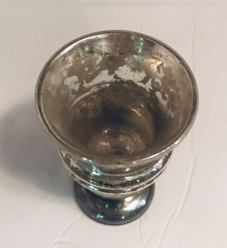 Antique 1800’s Victorian Hand Blown Silver Mercury Glass Vase 2