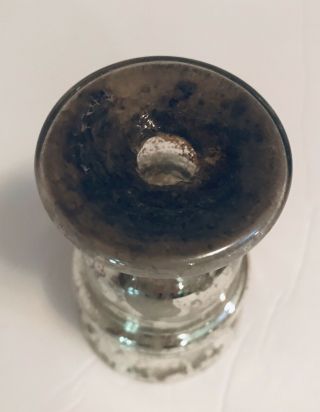 Antique 1800’s Victorian Hand Blown Silver Mercury Glass Vase 3