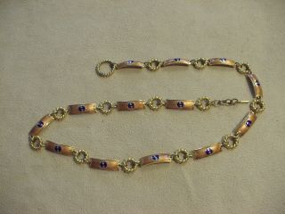 Vintage Gucci 70s Enamel Link Belt / Necklace,  Authentic
