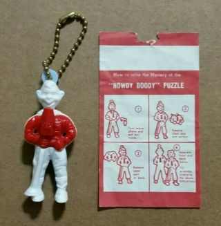 Howdy Doody Keychain Puzzle Toy With Instruction Sheet,  1950 
