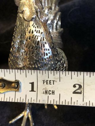VINTAGE CHRISTOFLE FRANCE PIERCED SILVERPLATE ROOSTER 4 1/2 IN TALL 12