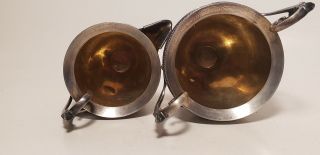 2 PC ANTIQUE GORHAM STERLING SILVER CREAMER & SUGAR BOWL - 11.  6 OZT - 5 INCH - 875 - NR 4