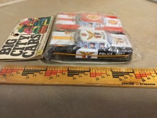 2 Vintage Tin Toy Friction Cars Police & Fire Chief 5