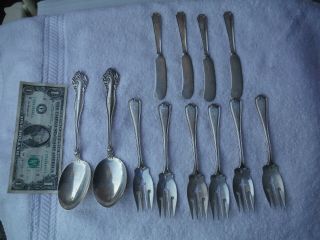 378 Grams Of Vintage Sterling Silver Spoons,  Forks,  Knives - Scrap Or Use