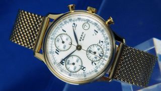 Vintage Rare Zeno Automatic Chronograph Watch Valjoux 7750 Watch Nos 1980s