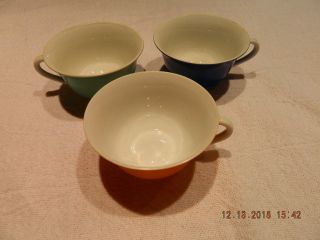 3 Vintage China Solid Antique Unique Color Czechoslovakia Tea Cup