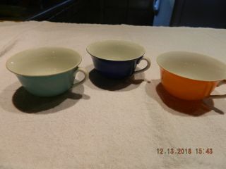 3 Vintage China Solid Antique Unique Color Czechoslovakia Tea Cup 2