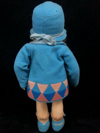 VINTAGE LENCI 300 SERIES DOLL 1930s GIRL IN BLUE Felt Jointed Clothing ITALY Art 2