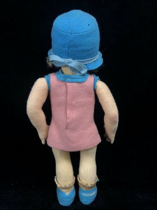 VINTAGE LENCI 300 SERIES DOLL 1930s GIRL IN BLUE Felt Jointed Clothing ITALY Art 5