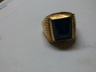 Antique 18k Gold Ring With Blue Stone