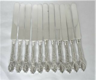 11 Sterling - Handled 10 1/2 " Knives By Gorham,  " Versailles " Pattern