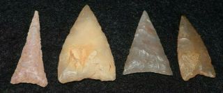 4 Quality Sahara Neolithic Triangular Tools,  Some Good Translucence