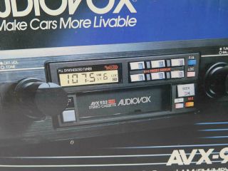 Vintage AUDIOVOX AV - 932 Car AM/FM Stereo Cassette Player Radio 2