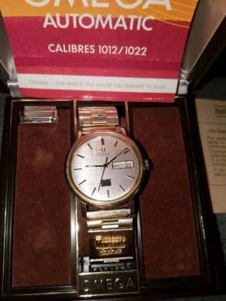 Vintage Omega Automatic Cal 1012/1022 Day & Date Men ' s Watch with 3 DIAMONDS 2