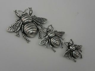 Askew London Trio Of Bee Brooches
