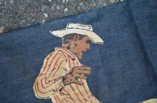 VINTAGE RARE 1950s DOUBLE SELVAGE LEE RIDERS FLOCKED DENIM ADVERTISING BANNER 5