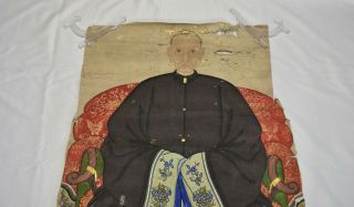 Antique Chinese Ancestor Portrait Painting,  19th c 3
