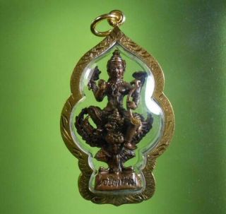 Perfect Old Amulet Narayana With Garuda Lp Thongchai Very Rare From Siam