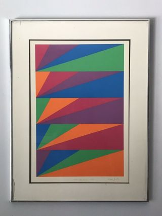 Max Bill Modern Lithograph - Signed - Vintage Mid Century Modern Abstract Cubist