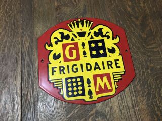 Vintage Porcelain Gm Frigidaire Sign General Motors Kitchen