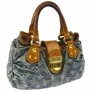 Authentic Louis Vuitton Pleaty Hand Bag Monogram Denim M95020 Vintage A43713