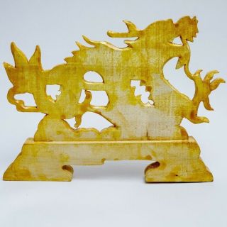 WOODEN HAND CARVED DISPLAY CHINESE DRAGON ART SCULPTURE 2