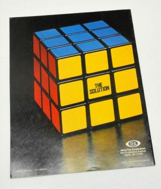 1981 Rubik ' s Cube The Ideal Solution Publication 2L - 136600A0 Ideal Toy Corp. 3