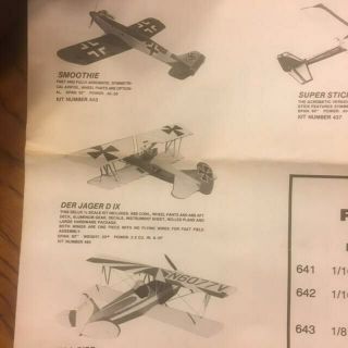 Balsa Usa Rc Controlled Airplane Kit Der Jager Ix - Rare Vintage