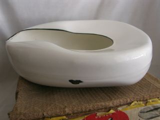 Vintage Enamel Bed Pan White Porcelain - Jones 