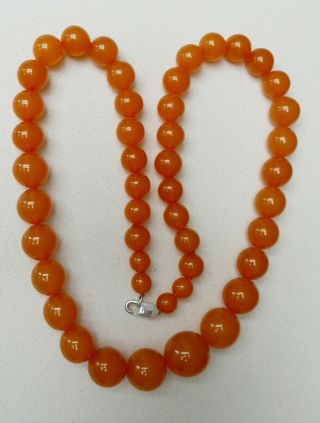 Vintage Baltic Butterscotch - Egg Yolk Amber Bead Necklace; 75g