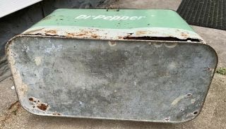 Vintage Green Dr.  Pepper Metal Cooler Ice Box Antique Ice Chest Small Carry 7