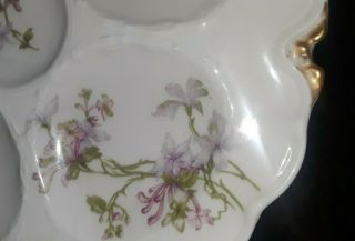 Set Of 8 Haviland Limoges Oyster Plates,  Pink/Purple Floral - Antique,  Vintage 2