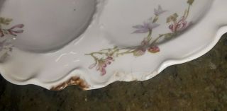 Set Of 8 Haviland Limoges Oyster Plates,  Pink/Purple Floral - Antique,  Vintage 5