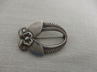 Vintage Georg Jensen Denmark Sterling Silver Cactus Flower Brooch Pin 227