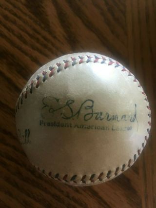 Vintage VG - EX 1928 E.  S.  Barnard Reach Official American League OAL baseball 4