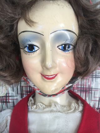 Vintage Bed Doll Boudoir Doll Anita Type Blue Eyes European Peasant Costume