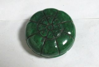 Small Green Jade Trinket Snuff Or Paste Canister Jar Box