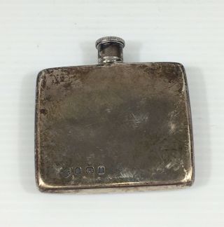 Antique Solid Silver Miniature Hip Flask/scent Bottle 1910 Unknown Maker 37grams