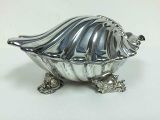 Victorian Silver Plate Spoon Warmer In The Form Of A Shell On Coral,  Elkington?