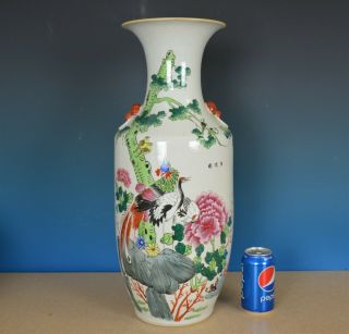 Stunning Large Antique Chinese Famille Rose Porcelain Vase Rare B6919
